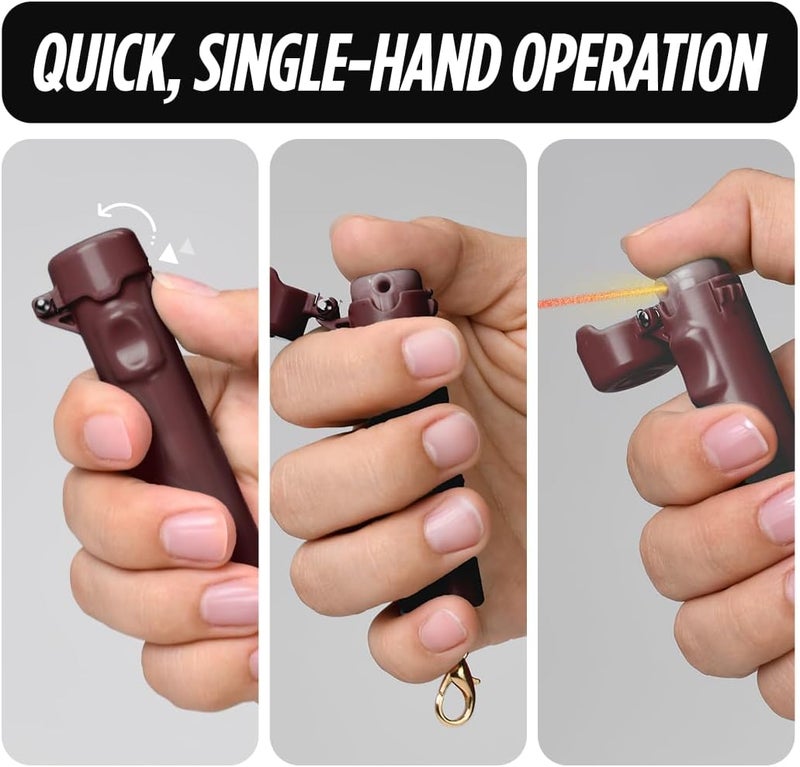 Guard Dog Security Packin' Heat, World’s Smallest Pepper Spray Self Defense for Women, Police Strength with Keychain Snap Clip, Compact Design, Long Range, UV Dye, Push-Button Safety Cap - Image 4